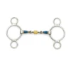 2-Ring Gag With Center Loose Copper Roller Disks -Royal Horse Outfitters 468624 Brass Roller Disk 2 Ring 600x600 21118.1630703529