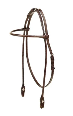 Tory Leather Rolled Brow Headstall - Arabian
