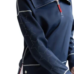 70 Degrees 5 Star Half Zip Scuba Top -Royal Horse Outfitters 5 star scuba 1 2 zip sweater navy detail 5 STAR 70 degrees 60231.1748987747