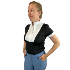 Goode Rider 5 Star SS Show Shirt -Royal Horse Outfitters 5 star show shirt black white collar open goode rider 43493.1748559632