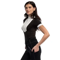 Goode Rider 5 Star SS Show Shirt -Royal Horse Outfitters 5 star show shirt black white side 18165 goode rider 49751.1748559632