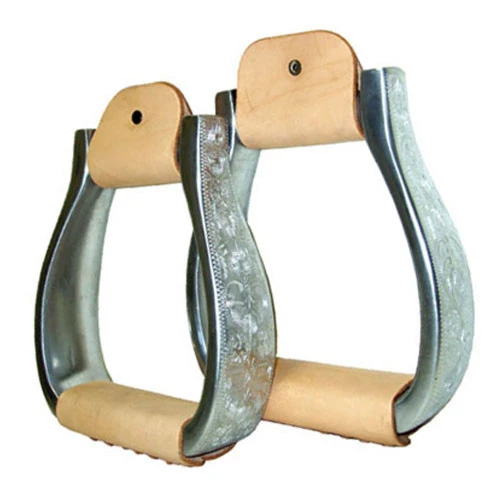 Royal Horse Outfitters -Royal Horse Outfitters IPD 239400 Aluminum Modified Oxbow Engraved Stirrups 86467.1559264005 1