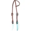 Martin Saddlery Antique Dots & Turquoise Ties One Ear Headstall 2 Martin Saddlery Antique Dots & Turquoise Ties One Ear Headstall -Royal Horse Outfitters antique dots 1ear headstall chocolate hf19atd martin saddlery 07505.1560987045