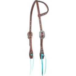 Martin Saddlery Antique Dots & Turquoise Ties One Ear Headstall