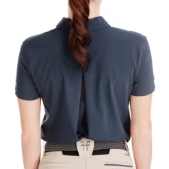 Horse Pilot Ariia Short Sleeve Polo -Royal Horse Outfitters ariia polo navy back pleat ARI123 NAVY horse pilot 81177.1744839304