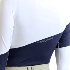 70 Degrees Asymm Long Sleeve Show Shirt -Royal Horse Outfitters asymm show shirt ls nvy wht detail ASYMM LS 70 degrees 94366.1748983913