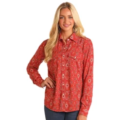Panhandle Red Bandana Print Rayon Shirt