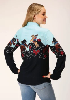 Roper Border Print Rayon Snap Shirt