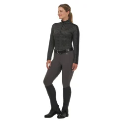 Kerrits Breeze Ice Fil Long Sleeve Shirt -Royal Horse Outfitters breeze ice fil ls shirt blk.bits front model full body 41038 kerrits 75422.1740184975