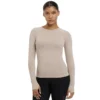 LeMieux Britney Seamless LS Shirt -Royal Horse Outfitters britney seamless ls almond front IT06013 lemieux 49980.1750366652