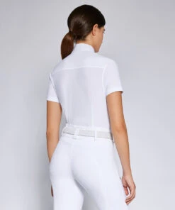 Cavalleria Toscana Button Competition Shirt SS -Royal Horse Outfitters button comp shirt ss white back CAD255 JE002 0001 CT 52001.1714676787