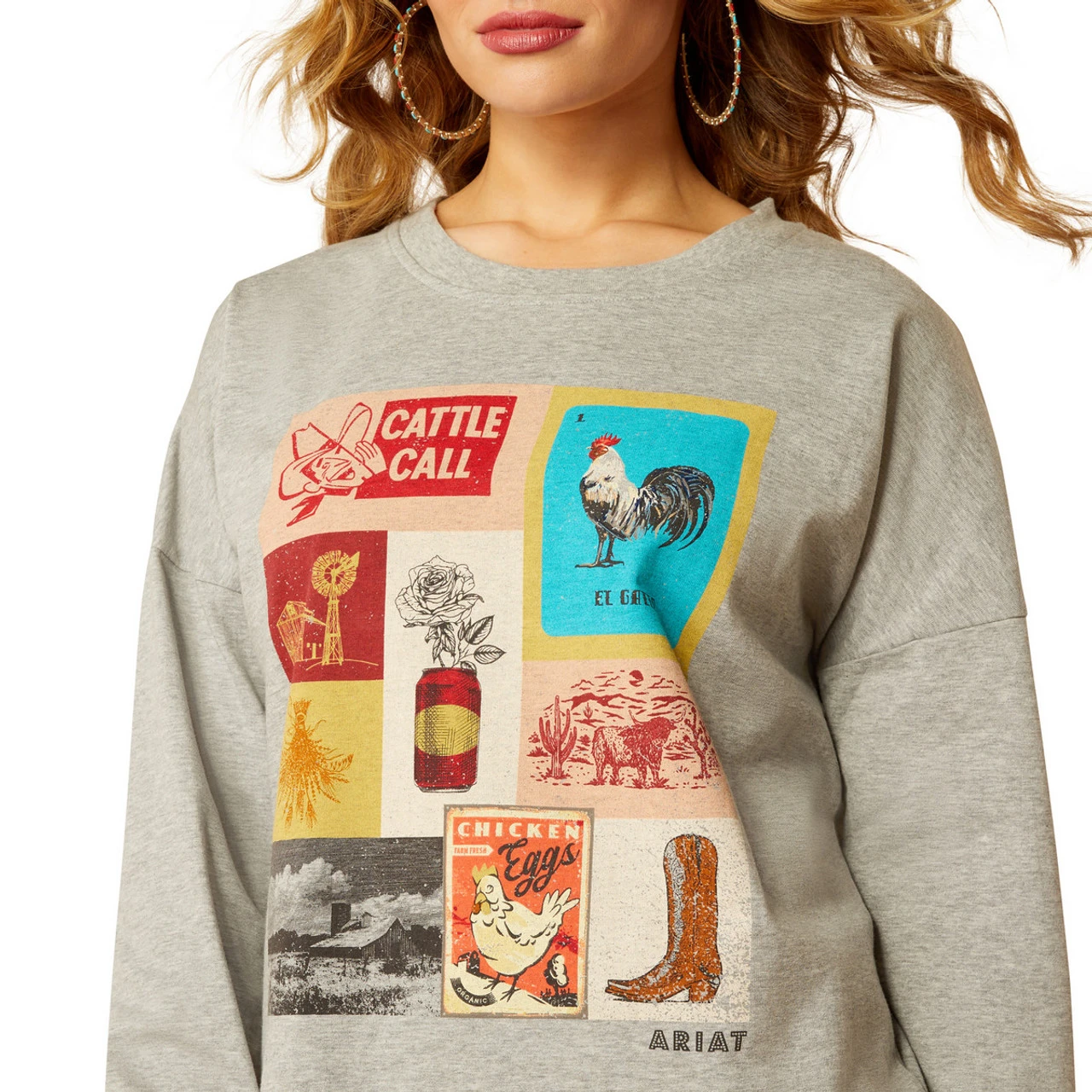 Ariat Cattle Call Oversized Long Sleeve Tee 4 Ariat Cattle Call Oversized Long Sleeve Tee - Image 2