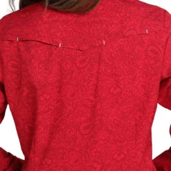 Cinch ArenaFlex Pink Paisley Snap Shirt -Royal Horse Outfitters cinch arenaflex snap top pink back MSW9206003 cinch 98462.1749592281