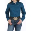 Cinch Blue Opal Print Stretch Long Sleeve Shirt -Royal Horse Outfitters cinch button down ls blu.opal front MSW9165064 miller 95366.1738971722