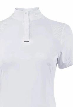 Cavallo Cava Competition Half Zip SS Shirt 10 Cavallo Cava Competition Half Zip SS Shirt -Royal Horse Outfitters comp shirt zigzag lace ss white front closeup a004530 cavallo 81757.1715724021