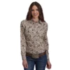 Roper Vintage Cowboy Print LS Snap Shirt -Royal Horse Outfitters cowboy print snap shirt brown front 03 050 0486 0651 roper 93350.1725670149