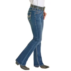 Rock & Roll Denim Cowhide Embroidered Jeans