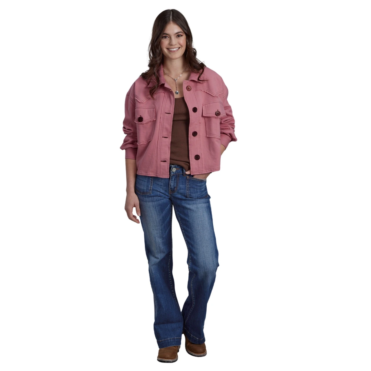 Roper Cropped Button Fleece Shirt 5 Roper Cropped Button Fleece Shirt - Image 3