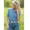 Cruel Denim Indigo SS Snap Shirt -Royal Horse Outfitters denim snap shirt ss denim front CTW7475002 miller 27129.1746582183