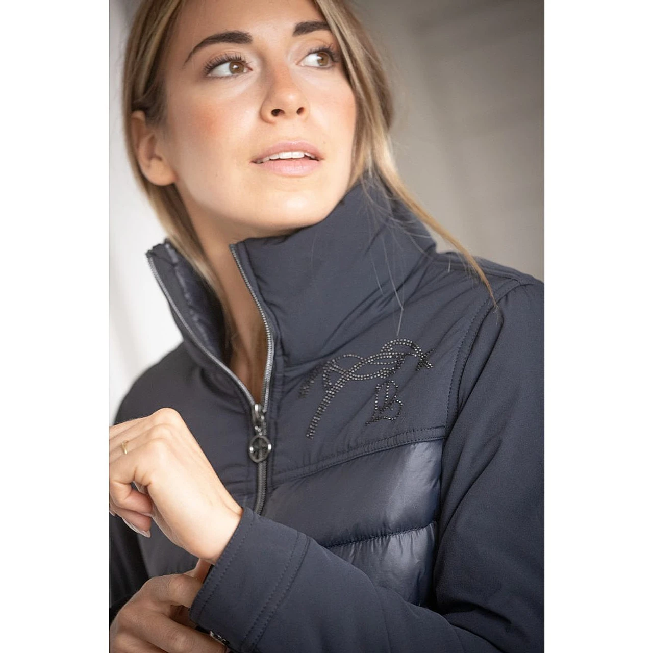 PÉNÉLOPE Pénélope Edelweiss Navy Quilted Jacket 5 PÉNÉLOPE Pénélope Edelweiss Navy Quilted Jacket - Image 3