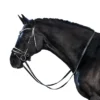 Lara Tweedie Patent Essential Snaffle Bridle -Royal Horse Outfitters essential snaffle black patent white side lara tweedie 35733.1712845712