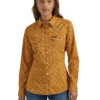 Wrangler Mustard Floral LS Snap Shirt -Royal Horse Outfitters floral snap ls mustard front 112353165 wrangler 43663.1719623959