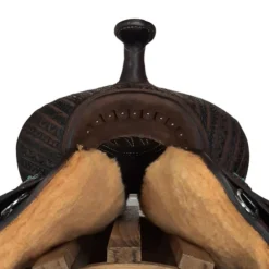 Alamo Saddlery Geo Aztec Barrel Saddle 11 Alamo Saddlery Geo Aztec Barrel Saddle -Royal Horse Outfitters geo barrel brown front GEO AZTEC alamo 66490.1650487049