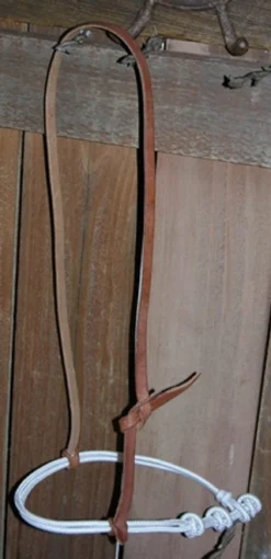 Buckaroo Harness Leather Cavesson With Rope Noseband