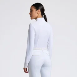 Cavalleria Toscana Heat Sealed Bib LS Show Shirt -Royal Horse Outfitters heat sealed LS show shirt white back CAD268 JE233 0001 CT 60209.1726337015