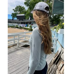 70 Degrees Helios UPF50+ Long Sleeve Tee -Royal Horse Outfitters helios sun shirt LS pale lilac lifestyle 70 degrees 25769.1754594552