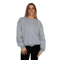 Ellany Howdy Equestrian Sweatshirt 5 Ellany Howdy Equestrian Sweatshirt -Royal Horse Outfitters howdy crew sweatshirt sky blue front 1 hustonxelllany 05137.1743560455