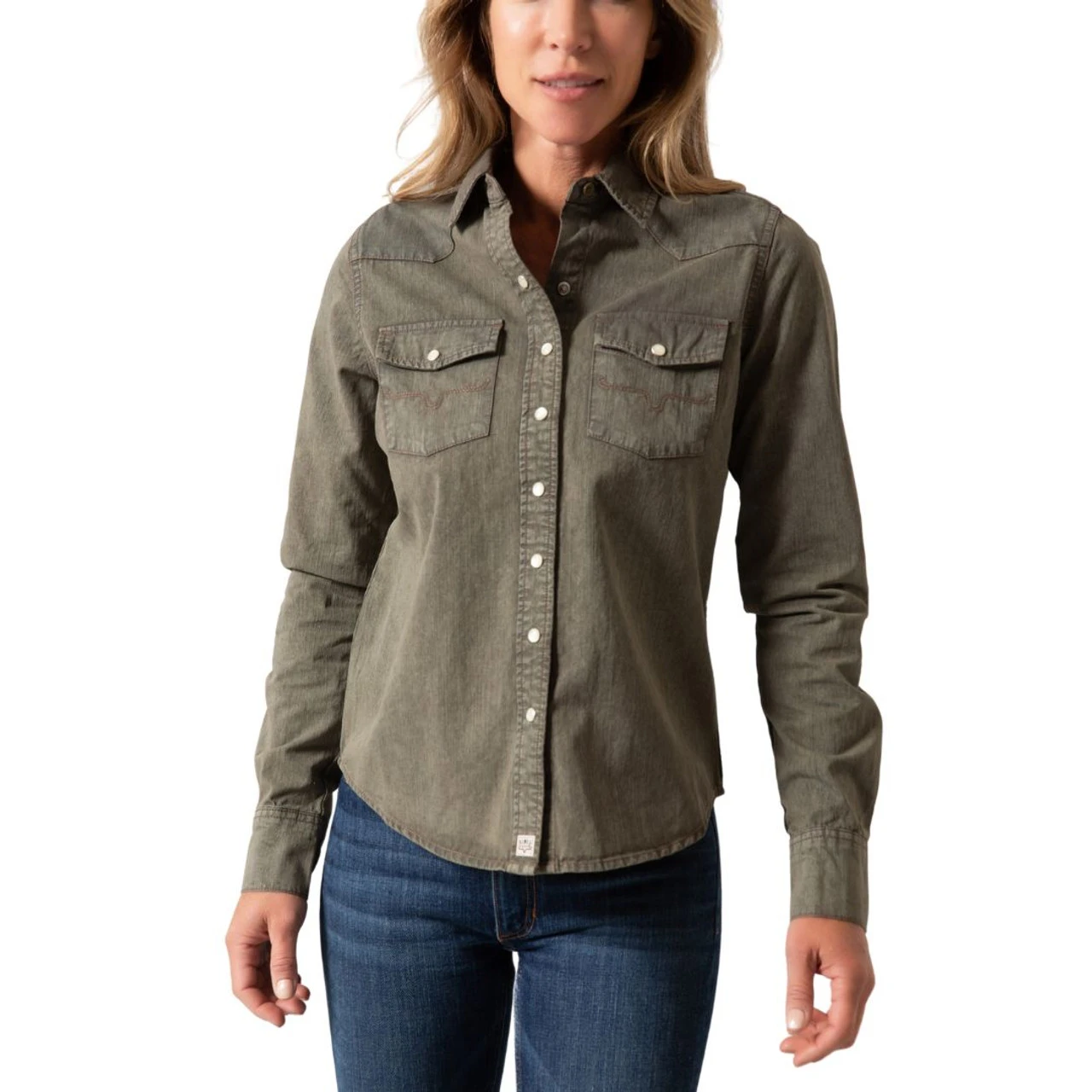 Kimes Ranch Kaycee Army Denim Top 3 Kimes Ranch Kaycee Army Denim Top