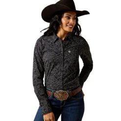 Ariat Kirby Stretch Black Boot Stitch Shirt