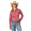 Ariat Kirby Stretch Rose Wine Shirt -Royal Horse Outfitters kirby stretch shirt rose.wine front 10055272 ariat 27362.1736891182