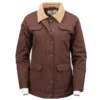 Outback Canvas Gidley Jacket -Royal Horse Outfitters ladies canvas jacket brown front 29862 outback 00888.1758328309