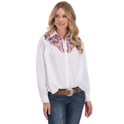 Roper Embroidered Yoke A-Line LS Shirt