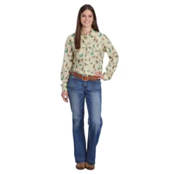Roper Desert Cowboy Print Snap Shirt 8 Roper Desert Cowboy Print Snap Shirt -Royal Horse Outfitters ladies print snap shirt cream full body 03 050 0590 2100 karman 63771.1741986017