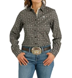 Cinch Grey Medallion Print Shirt
