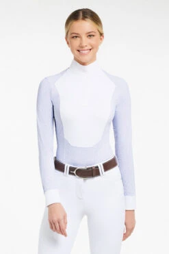 RJ Classics Liv Long Sleeve Show Shirt -Royal Horse Outfitters liv microprint ls indigo front LIV813 rj classics 42117.1740716070