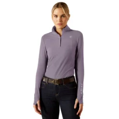 Ariat Lowell 3.0 1/4 Zip Baselayer Solids FW25 -Royal Horse Outfitters lowell 3.0 baselayer prple.ash front 10065833 ariat 56689.1757448172
