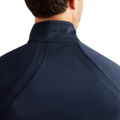 Men's Ariat Sunstopper 3.0 1/4 Zip Baselayer -Royal Horse Outfitters men sunstopper 3 0 navy back collar 10048921 ariat 60641.1722047576