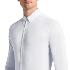 Men's Cavalleria Toscana LS Show Shirt -Royal Horse Outfitters mens LS show shirt white front detail CAU010 JE039 0001 CT 55792.1742000289