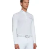 Men's Cavalleria Toscana Piqué Zip LS Polo -Royal Horse Outfitters mens zip pique polo ls white front POU387 PA088 0001 CT 94592.1716585428