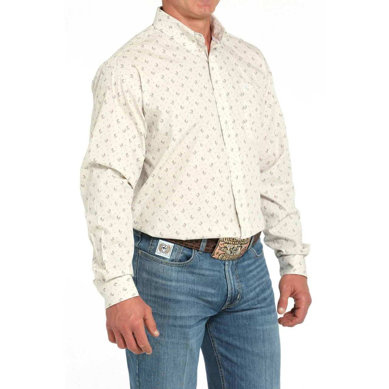 Men's Cinch Classic Fit Rooster Print LS Shirt 4 Men's Cinch Classic Fit Rooster Print LS Shirt - Image 2