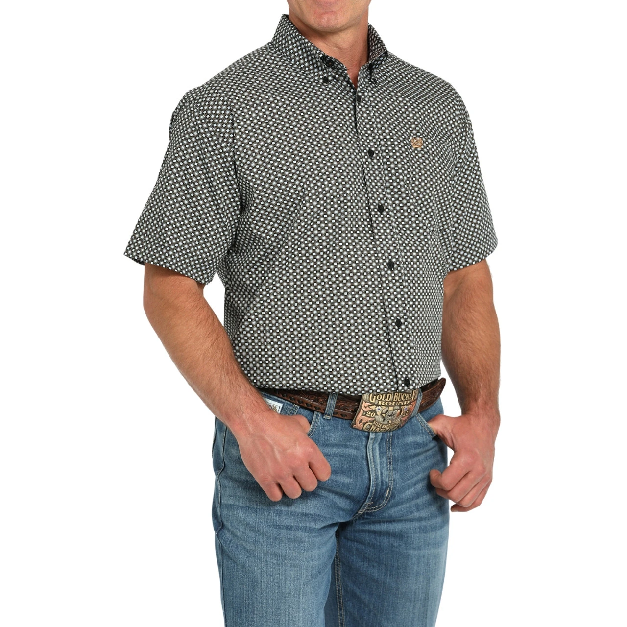 Men's Cinch Classic Fit Geo Print SS Shirt 4 Men's Cinch Classic Fit Geo Print SS Shirt - Image 2