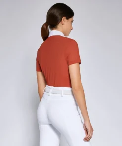 Cavalleria Toscana Perforated Competition Shirt SS 14 Cavalleria Toscana Perforated Competition Shirt SS -Royal Horse Outfitters perf jersey pleat bib comp shirt earth back CAD256 JF022 3500 CT 43659.1714619381