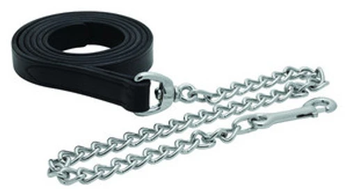 Perri's Leather Lead With Chrome Chain 3 Perri's Leather Lead With Chrome Chain