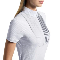 Cavalleria Toscana Pleat Bib Seersucker SS Shirt 7 Cavalleria Toscana Pleat Bib Seersucker SS Shirt -Royal Horse Outfitters pleated bib show shirt ss white front detail CAD275 JE240 0001 CT 07787.1743527709