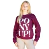 TKEQ Pony Up Burgundy Crew Sweatshirt -Royal Horse Outfitters pony up crewneck burgundy front web PONY UP tkeq 52028.1726769969