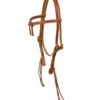 Berlin Leather Rattlesnake Knot Brow Headstall -Royal Horse Outfitters rattlesnake knot headstall harness H205 berlin 83744.1672884318